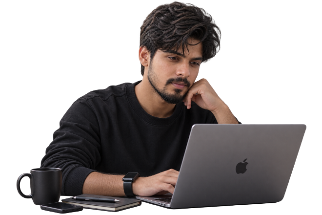 Lokesh Bhatia at his desk